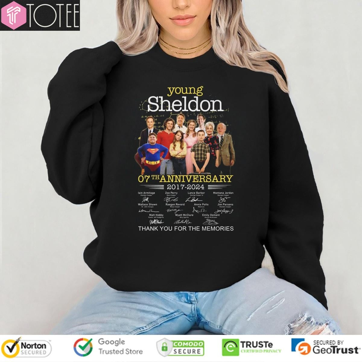 07Th Anniversary 2017-2024 Young Sheldon Signatures T-shirt