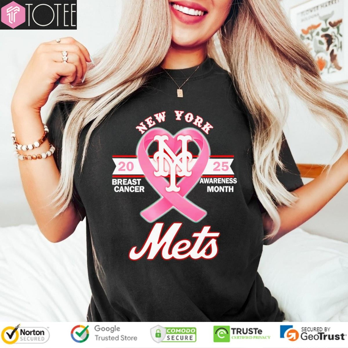2025 Breast Cancer Awareness Month New York Mets Baseball T-shirt