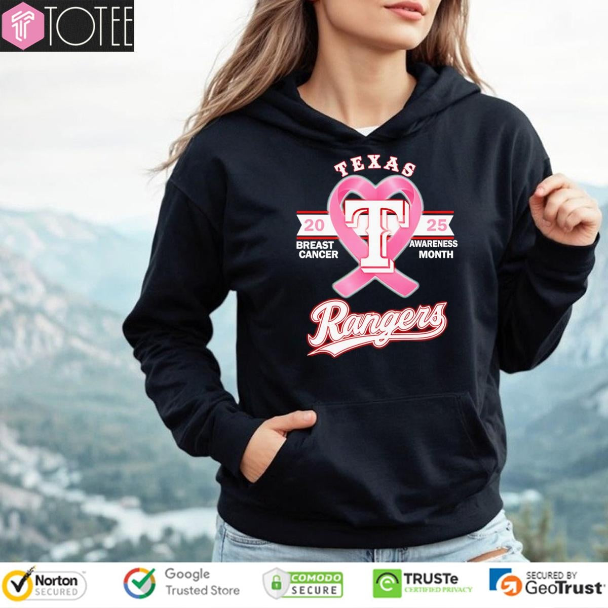 2025 Breast Cancer Awareness Month Texas Rangers Baseball T-shirt