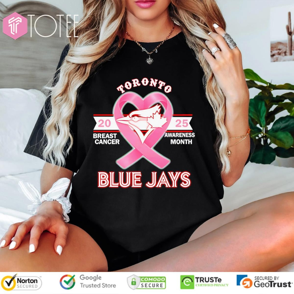 2025 Breast Cancer Awareness Month Toronto Blue Jays Baseball T-shirt