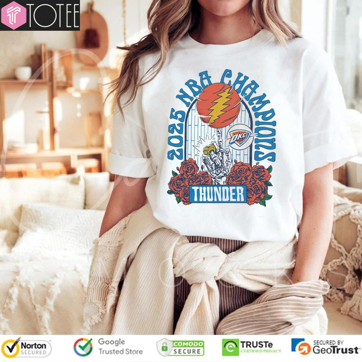 2025 Nba Finals Champions Grateful Dead Oklahoma City Thunder T-shirt
