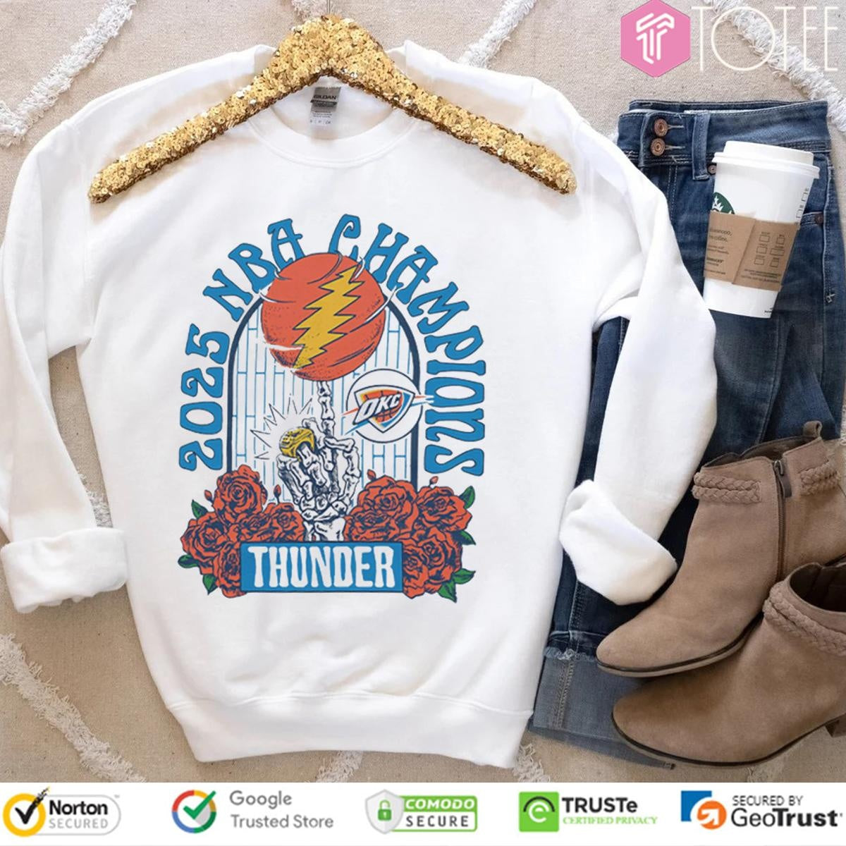 2025 Nba Finals Champions Grateful Dead Oklahoma City Thunder T-shirt