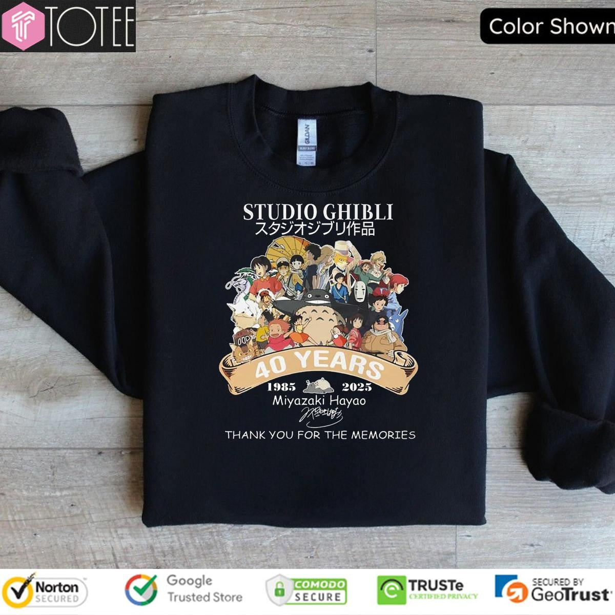 40 Years 1985–2025 Studio Ghibli Miyazaki Hayao Thank You For The Memories T-shirt