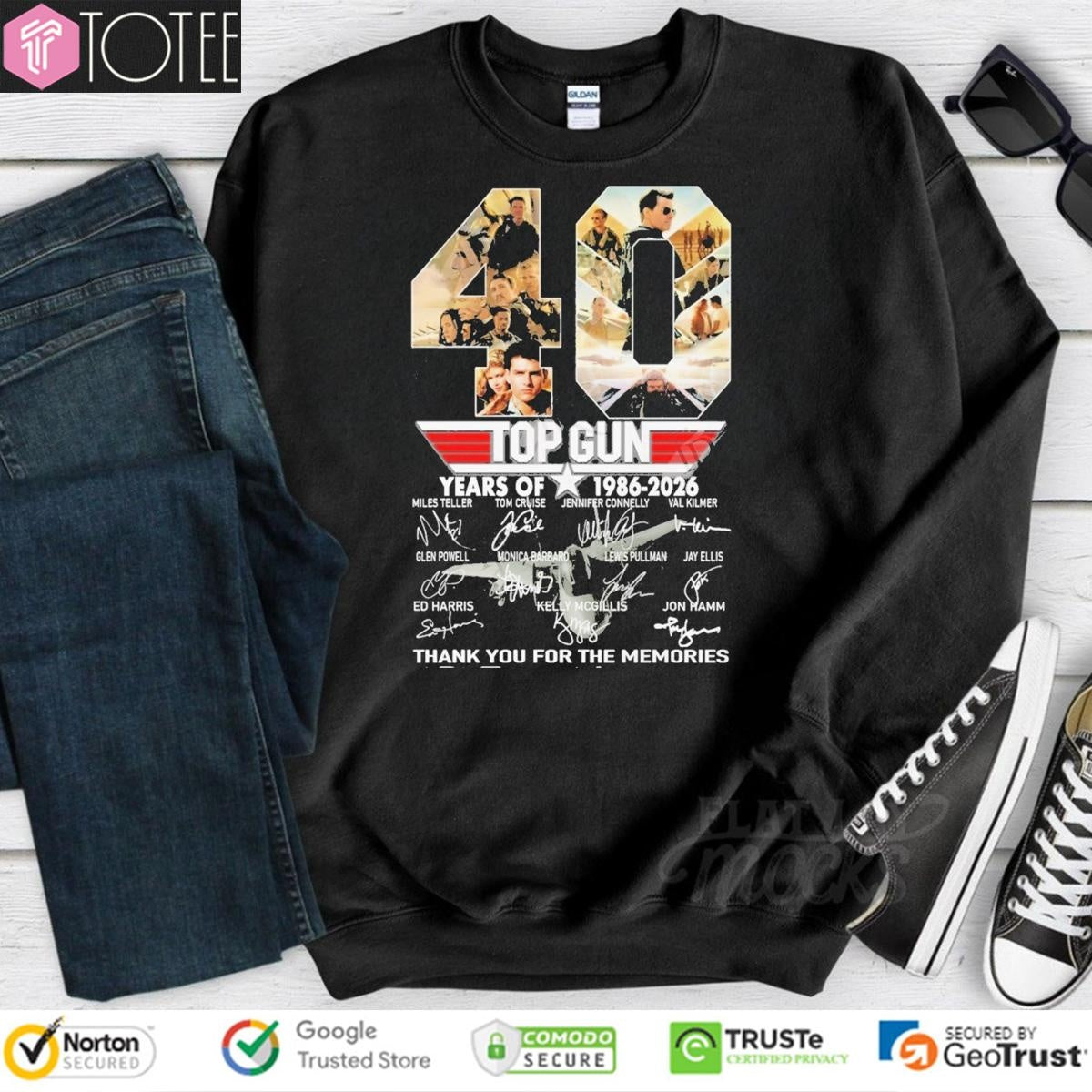 40 Years Of 1986-2026 Top Gun Signatures T-shirt