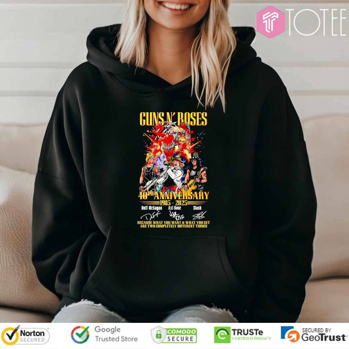 40Th Anniversary 1985-2025 Guns N Roses Signatures T-shirt