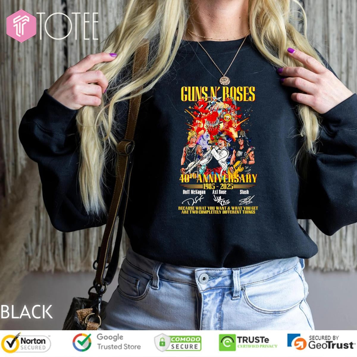 40Th Anniversary 1985-2025 Guns N Roses Signatures T-shirt