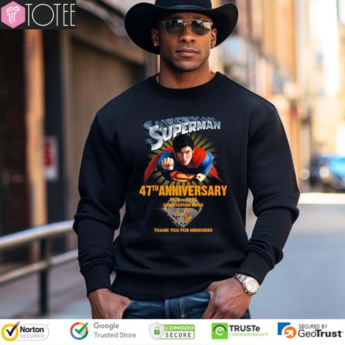 47Th Anniversary 1978-2025 Superman Christopher Reeve Signature sweatshirt
