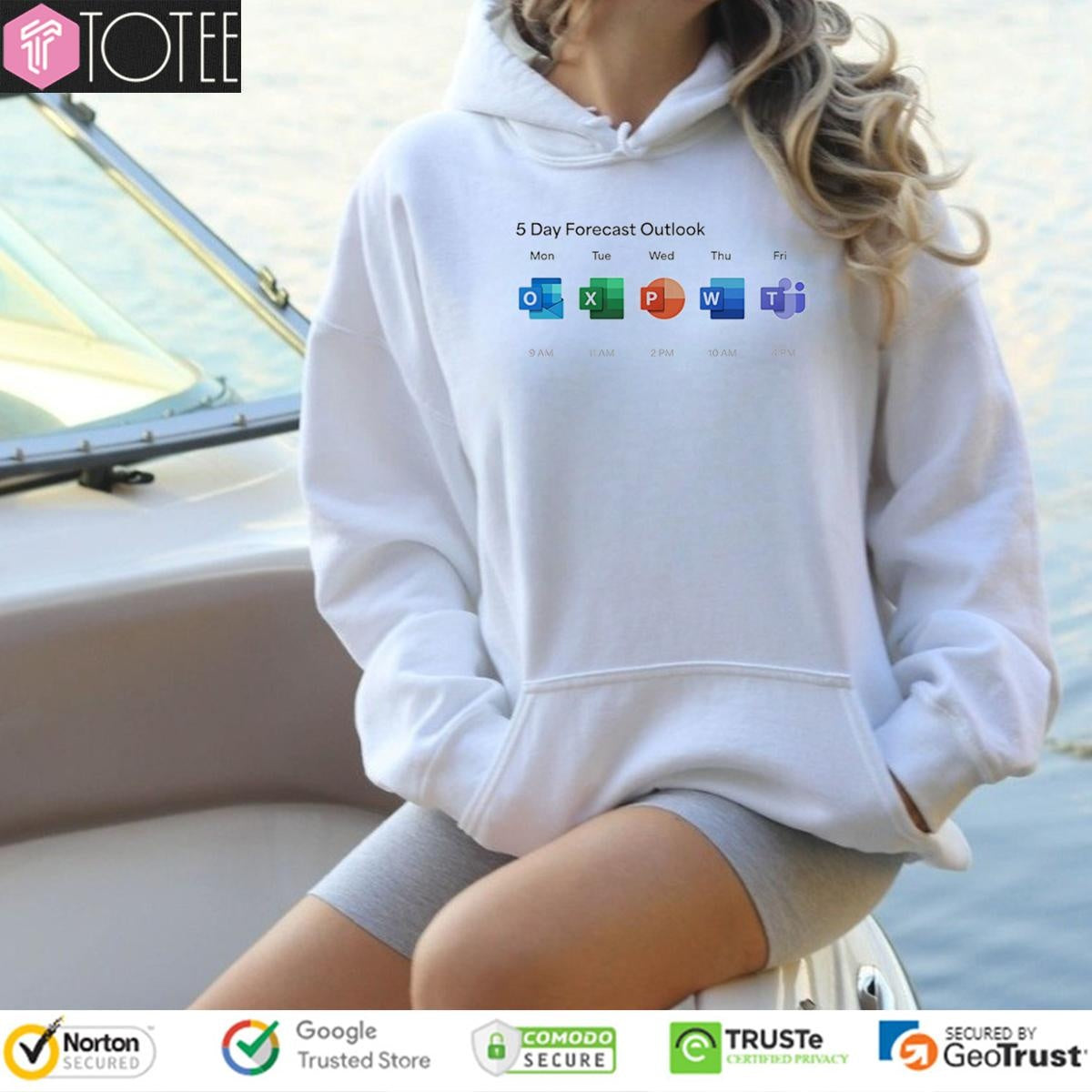 5 Day Forecast Microsoft Teams Outlook Excel Powerpoint Word T-shirt