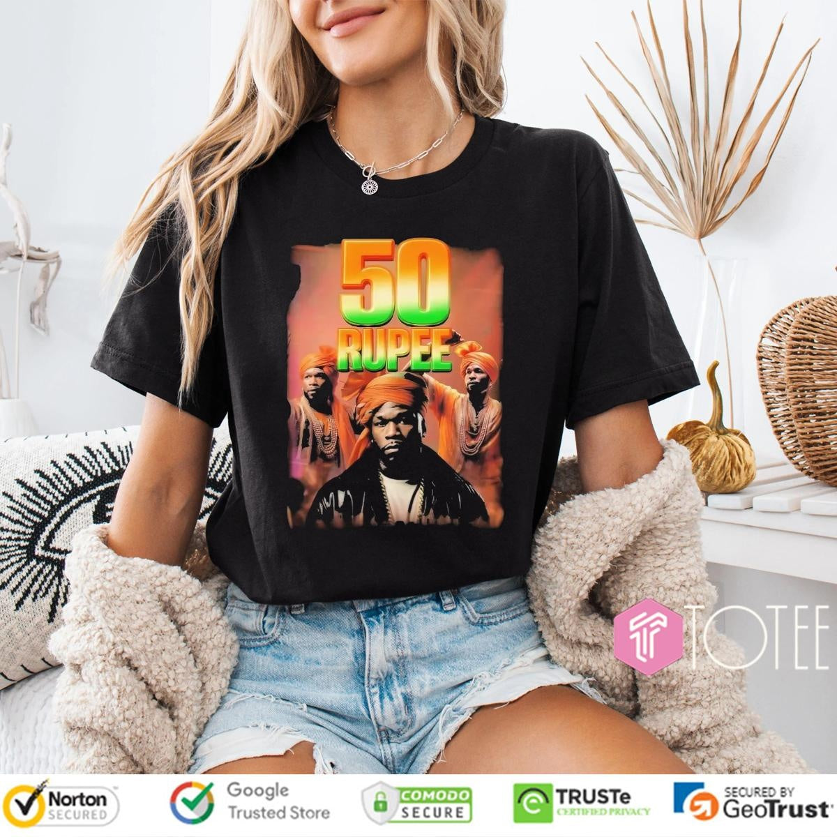 50 Cent Parody 50 Rupee India T-shirt