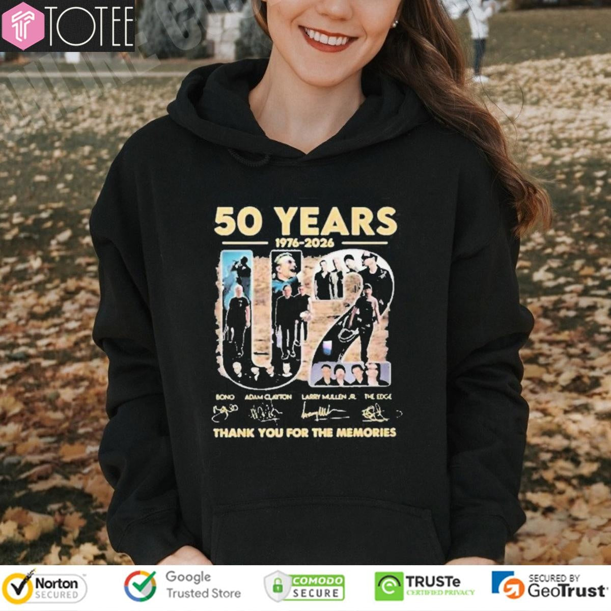 50 Years 1976-2026 U2 Signatures T-shirt