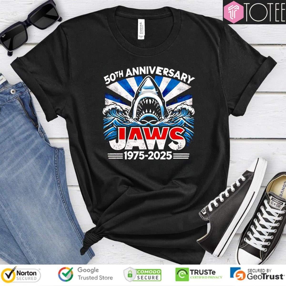 50Th Anniversary Jaws 1975-2025 T-shirt