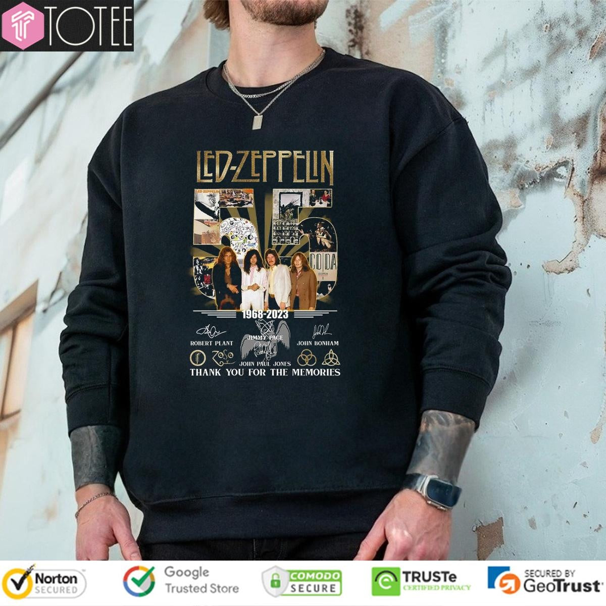 55 Years Of 1968-2023 Led Zeppelin Signatures sweatshirt
