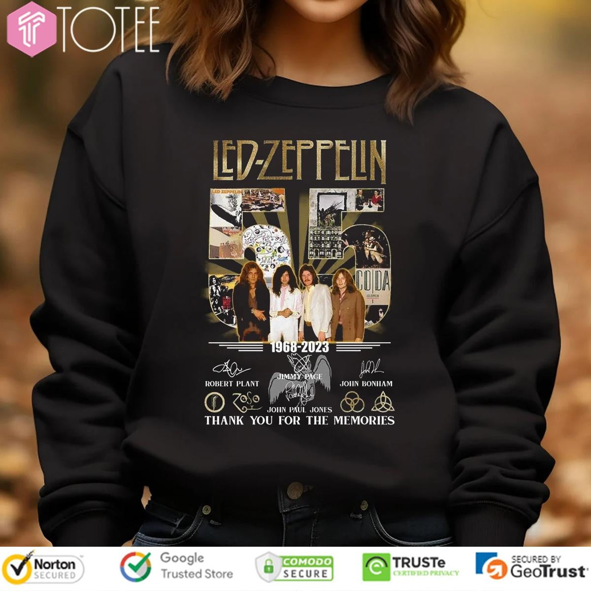 55 Years Of 1968-2023 Led Zeppelin Signatures sweatshirt