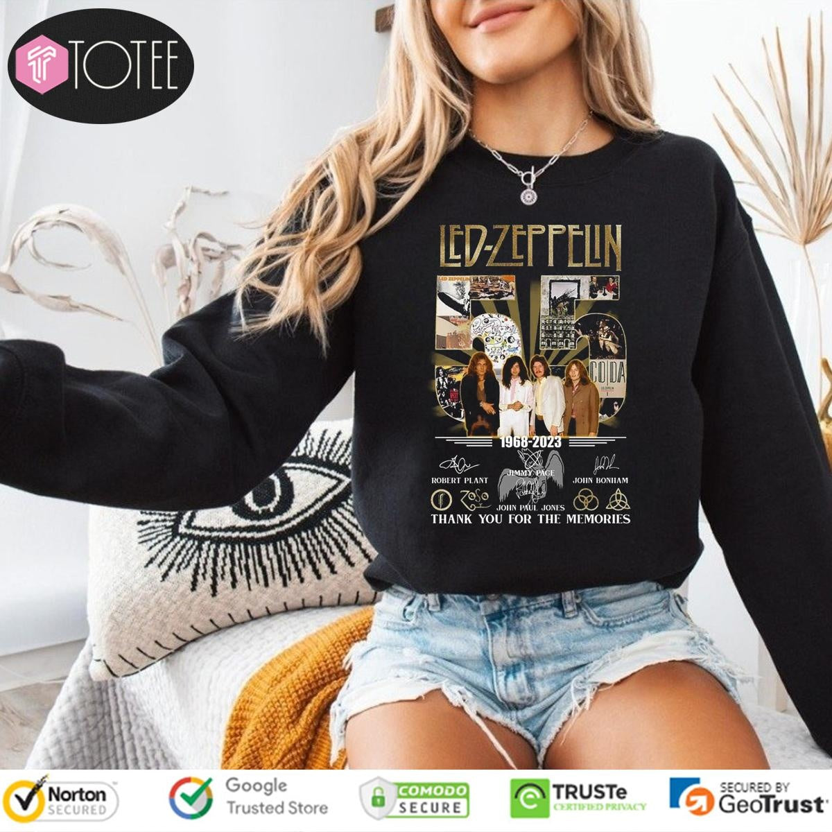 55 Years Of 1968-2023 Led Zeppelin Signatures sweatshirt
