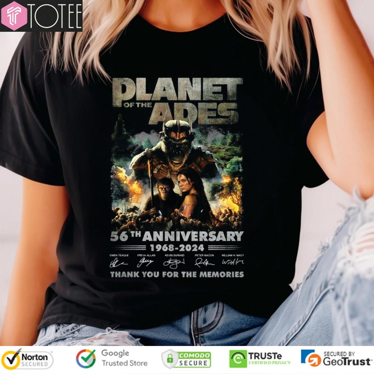 56Th Anniversary 1968-2024 Planet Of The Apes Signatures T-shirt