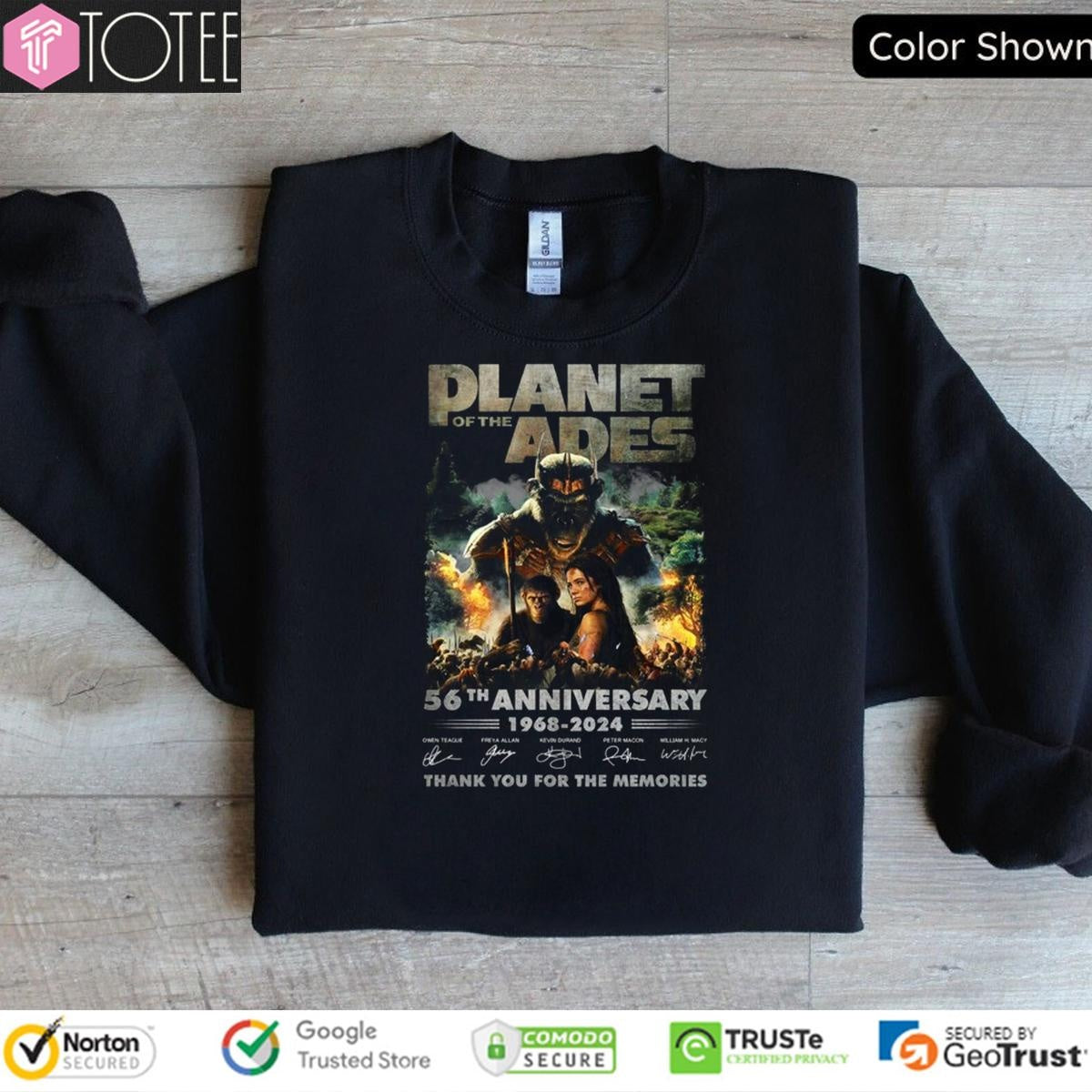 56Th Anniversary 1968-2024 Planet Of The Apes Signatures T-shirt