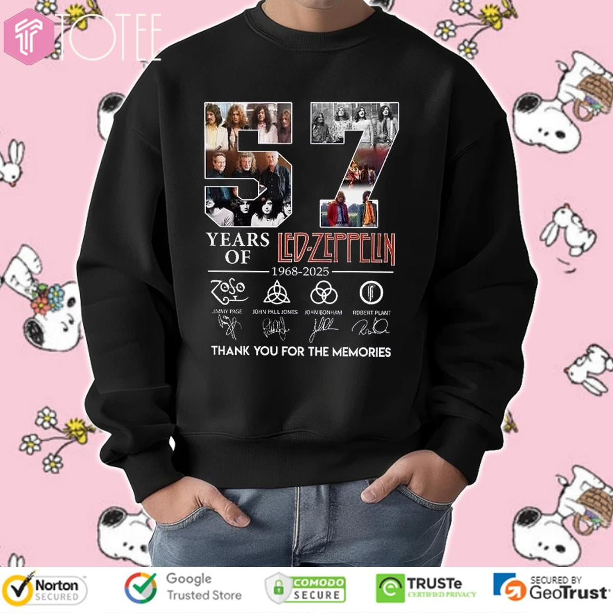 57 Years Of Led Zeppelin 1968-2025 Signatures sweatshirt