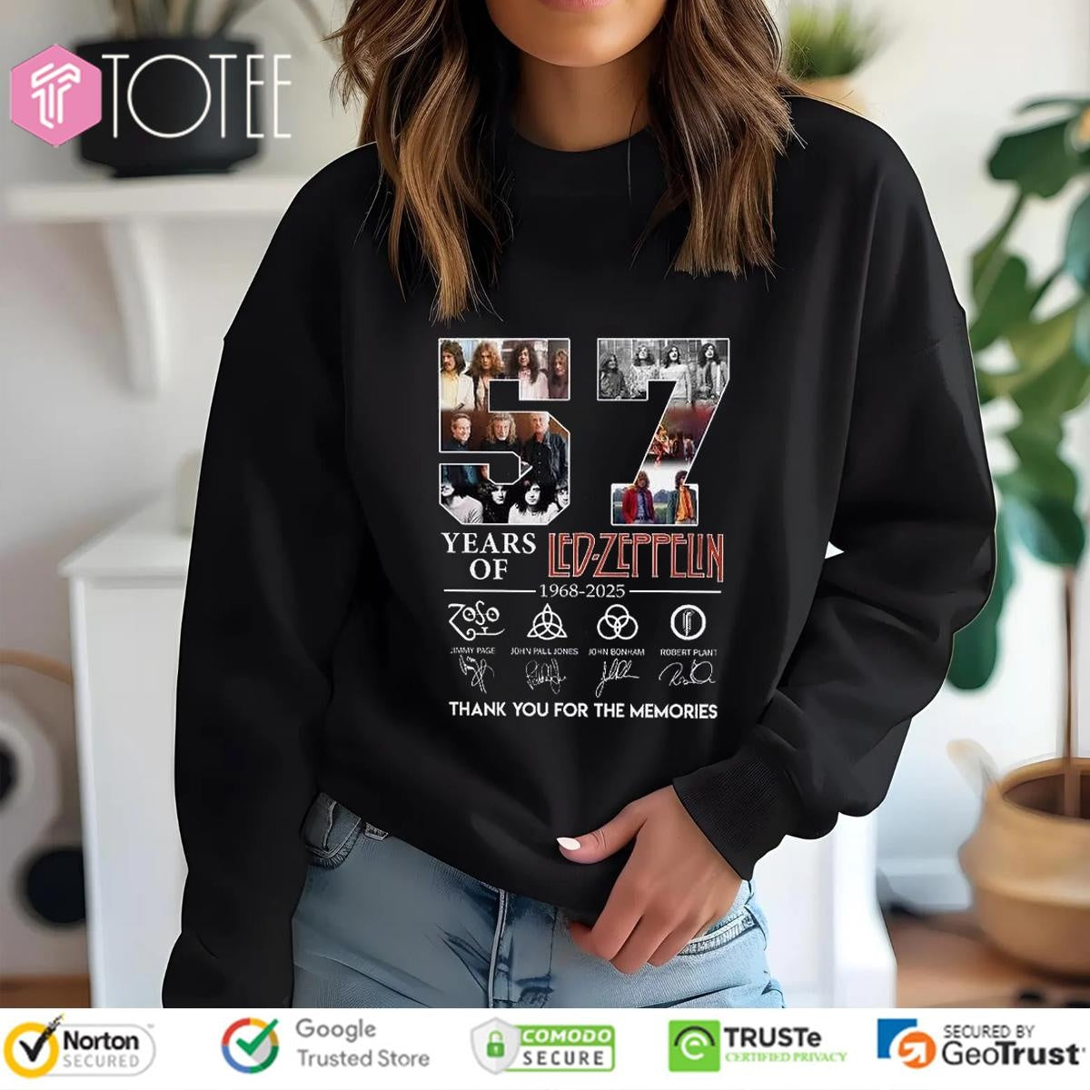 57 Years Of Led Zeppelin 1968-2025 Signatures sweatshirt