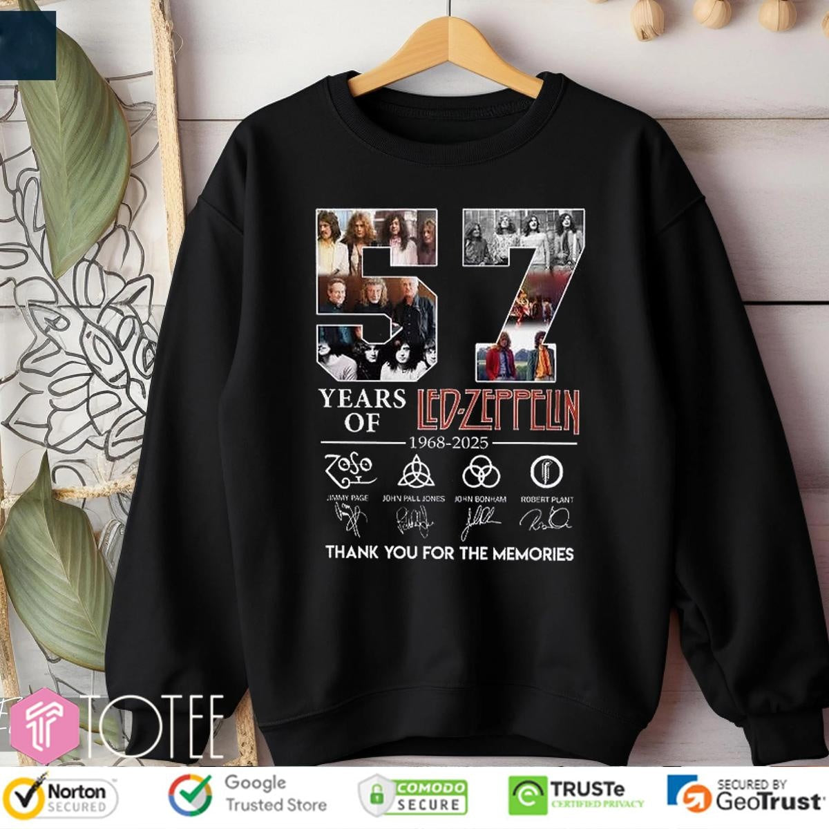 57 Years Of Led Zeppelin 1968-2025 Signatures sweatshirt