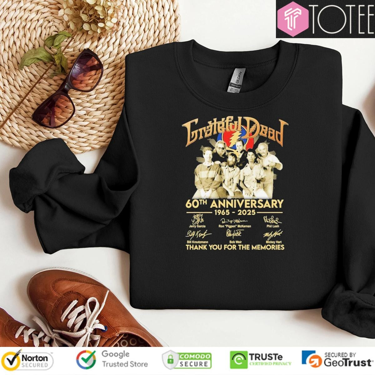 60Th Anniversary 1965-2025 Grateful Dead Signatures sweatshirt