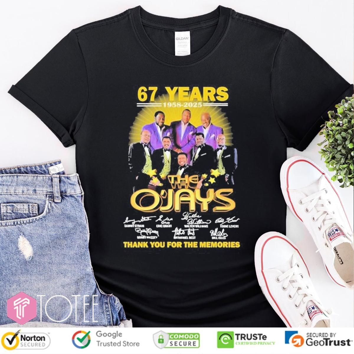 67 Years 1950-2025 The Ojays Signatures T-shirt