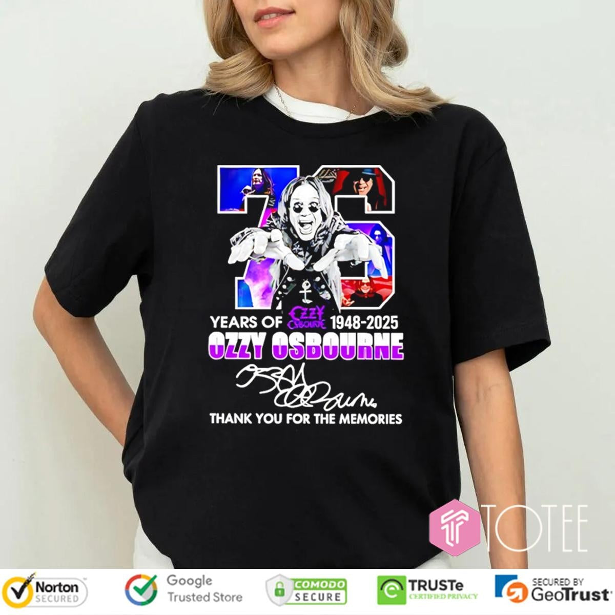 76 Years Of Ozzy Osbourne 1948-2025 Thank You For The Memories T-shirt