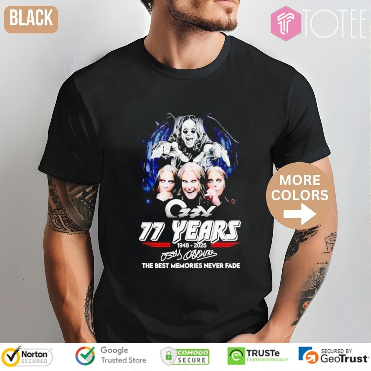 77 Years 1948-2025 Ozzy Osbourne The Best Memories Never Fad Signature T-shirt