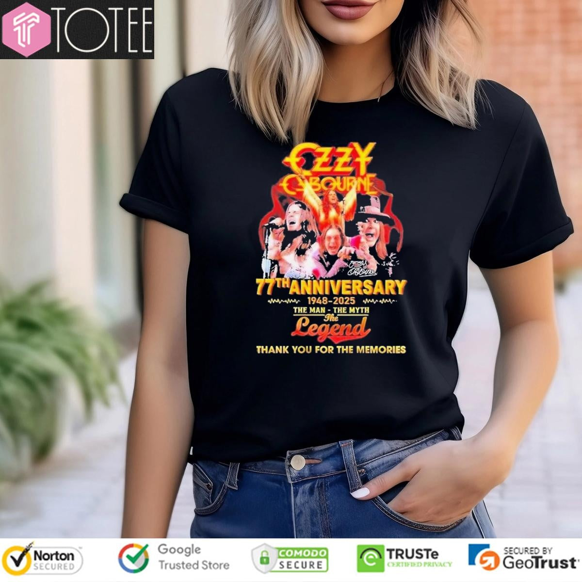 77Th Anniversary 1948-2025 Ozzy Osbourne The Man The Myth The Legend T-shirt