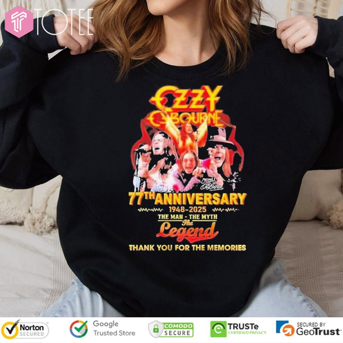 77Th Anniversary 1948-2025 Ozzy Osbourne The Man The Myth The Legend T-shirt