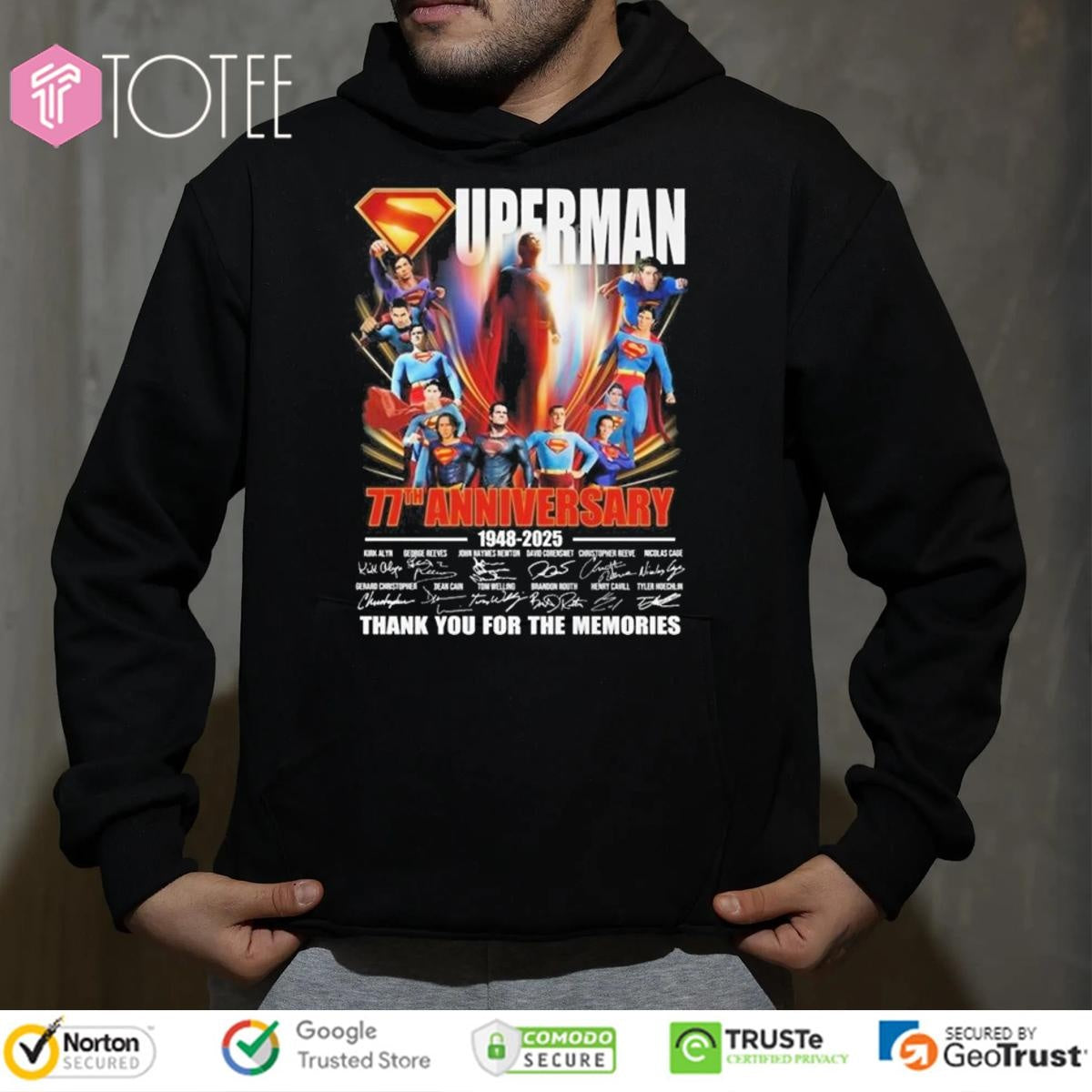 77Th Anniversary 1948-2025 Superman Signatures T-shirt