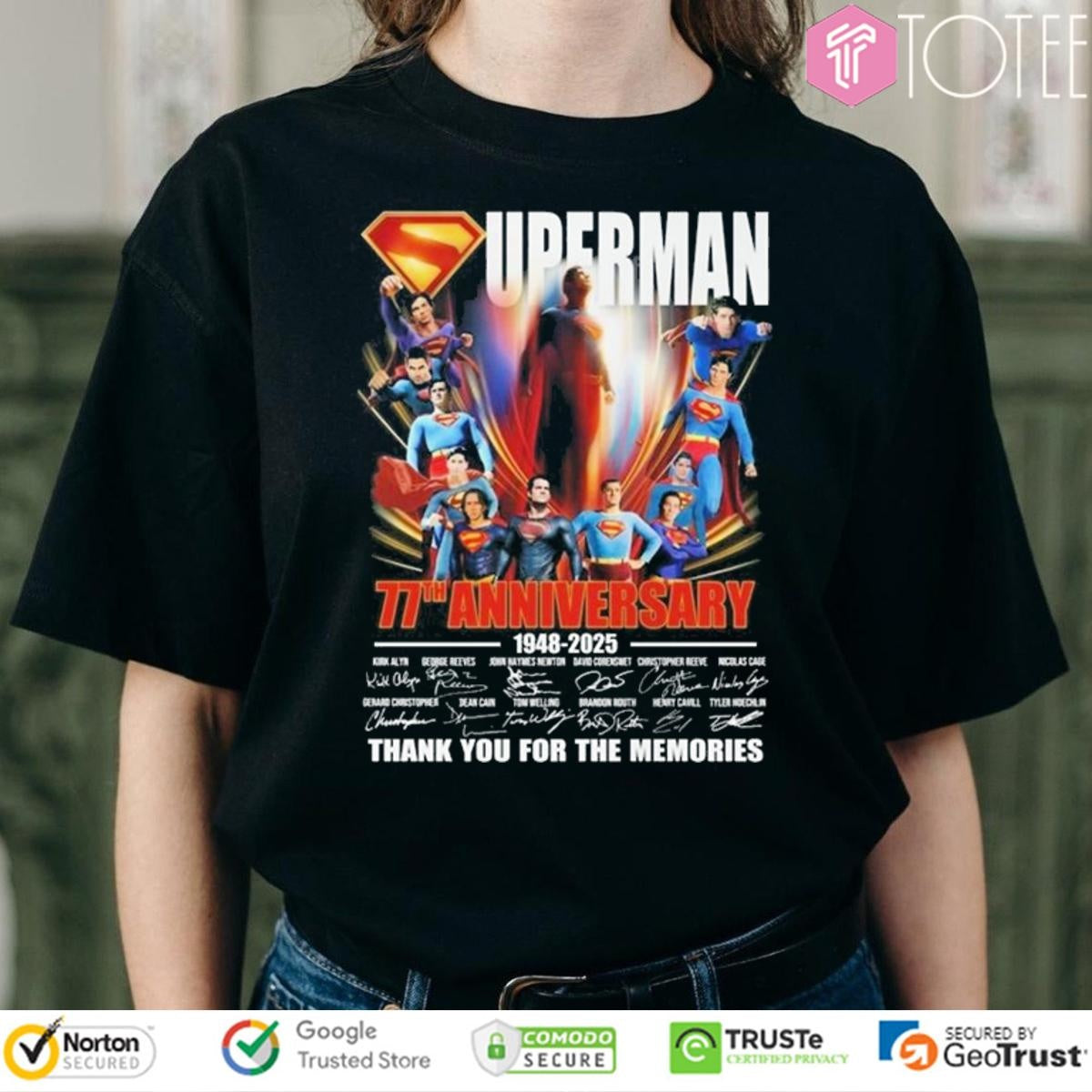 77Th Anniversary 1948-2025 Superman Signatures T-shirt