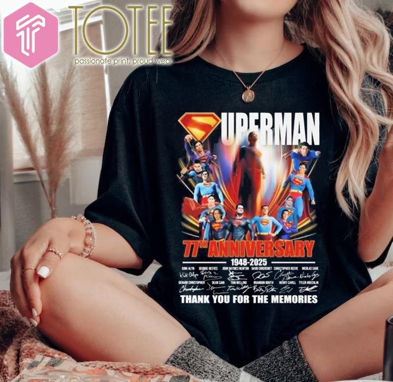 77Th Anniversary 1948-2025 Superman Signatures T-shirt