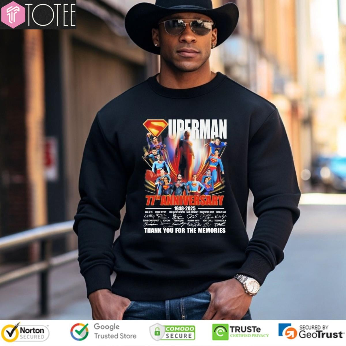 77Th Anniversary 1948-2025 Superman Signatures T-shirt