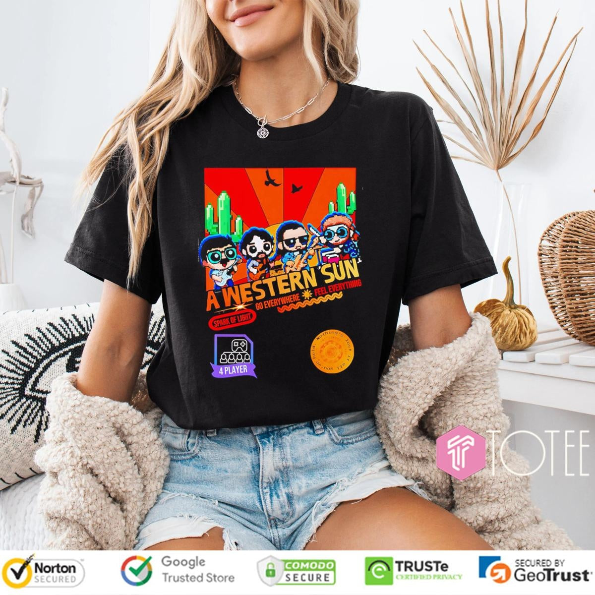 8-Bit A Western Sun Spark Of Light Go Everywhere Feel Everything T-shirt