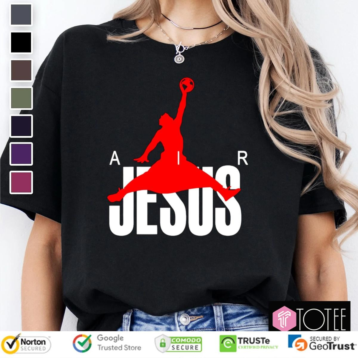 Air Jesus Parody Air Jordan Jumpman Logo T-shirt