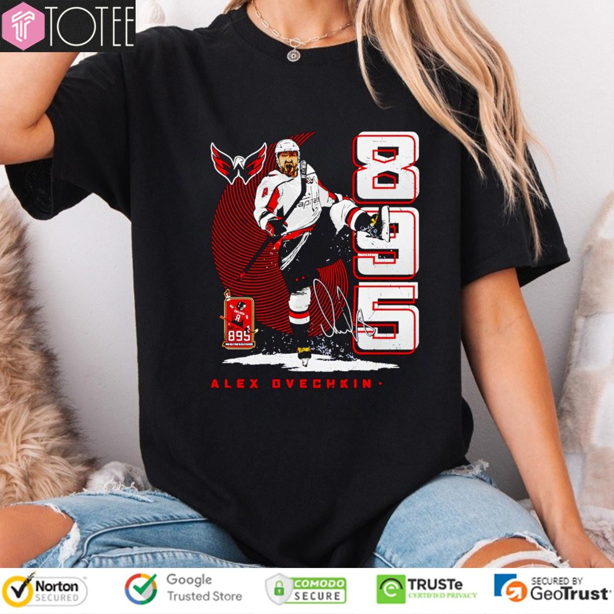 Alex Ovechkin 895 Goals Scorer Washington Capitals Signature T-shirt