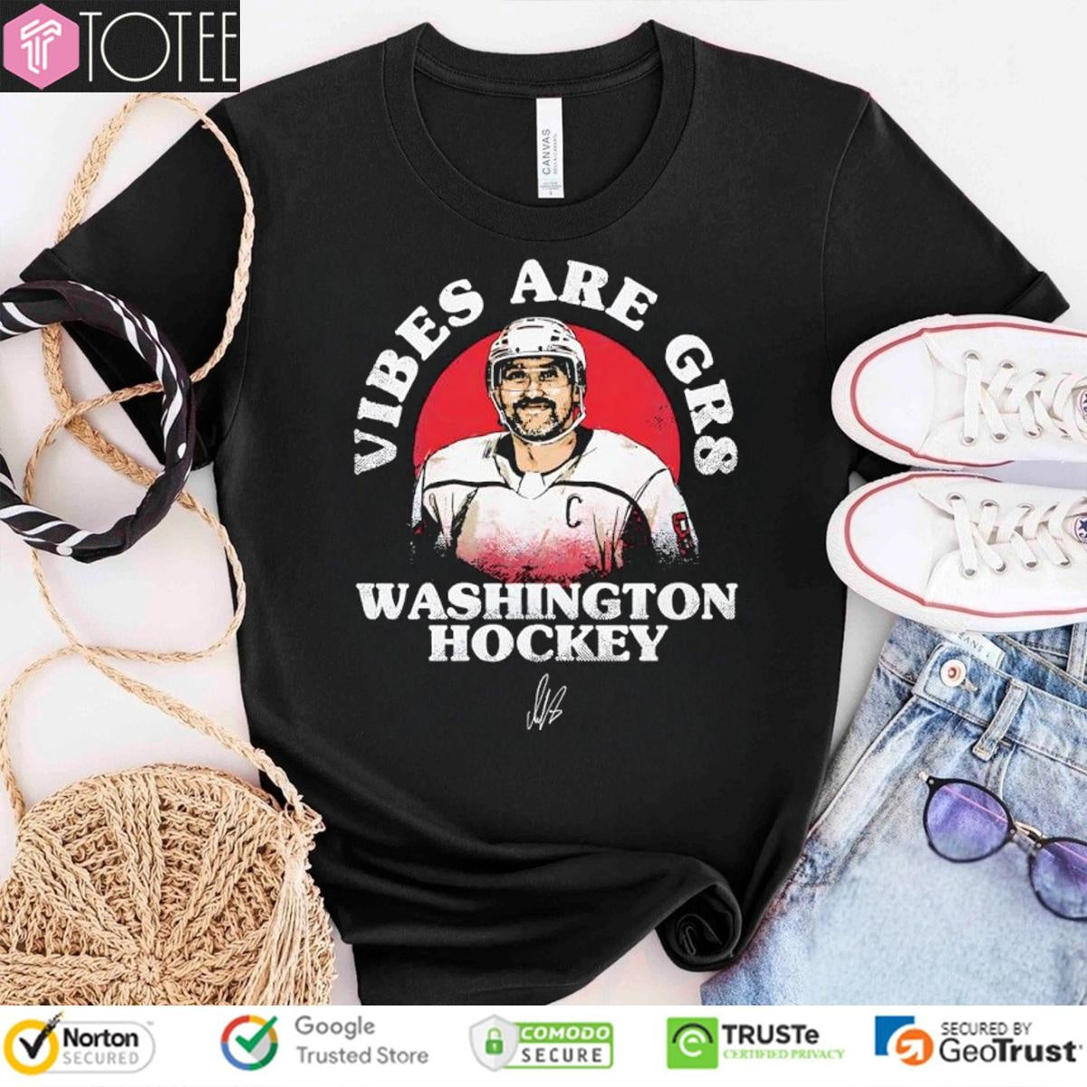 Alex Ovechkin 895 Vibes Are Gr8 Washington Capitals Hockey Signature T-shirt