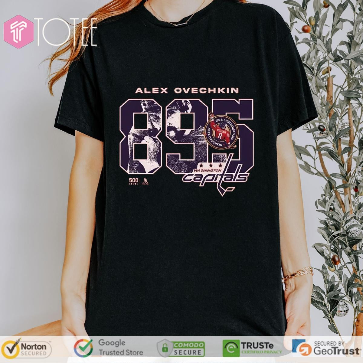 Alex Ovechkin 895 Washington Capitals Hockey Goals Scorer Overlay T-shirt