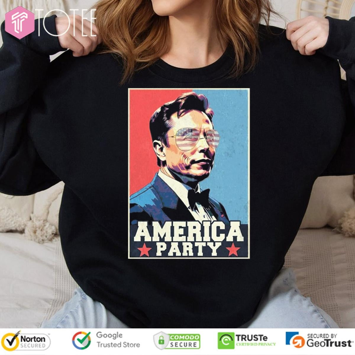 America Party Elon Musk Graphic Vintage Sweatshirt