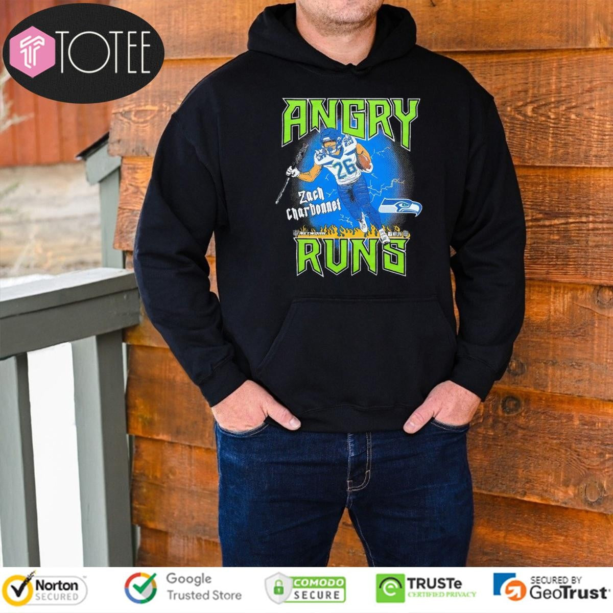 Angry Runs Zach Charbonnet Seattle Seahawks T-shirt