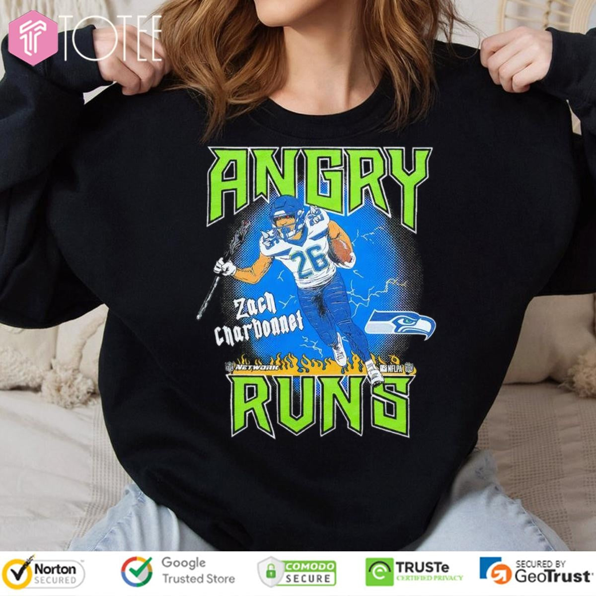 Angry Runs Zach Charbonnet Seattle Seahawks T-shirt