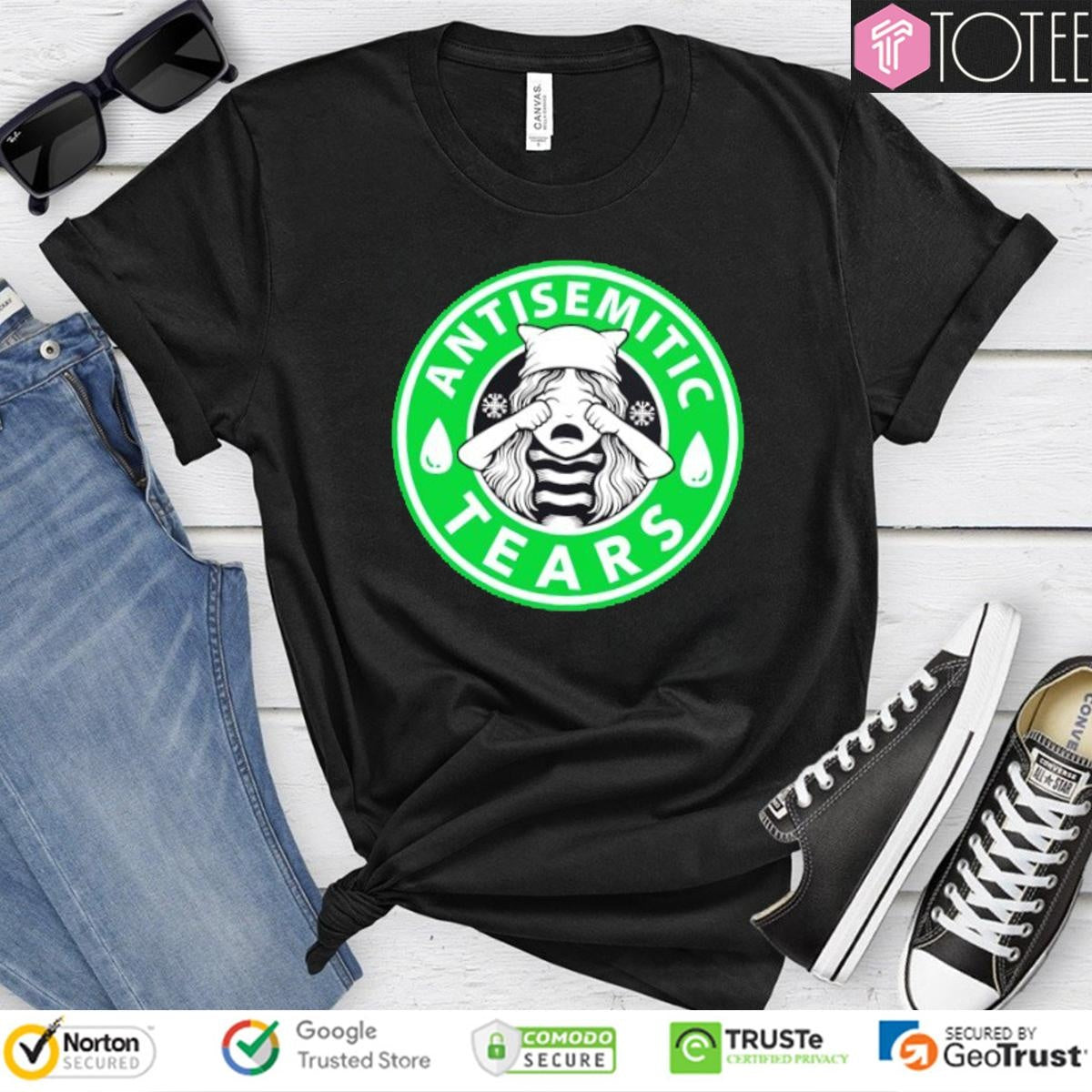Antisemitic Liberal Tears Starbucks Logo T-shirt