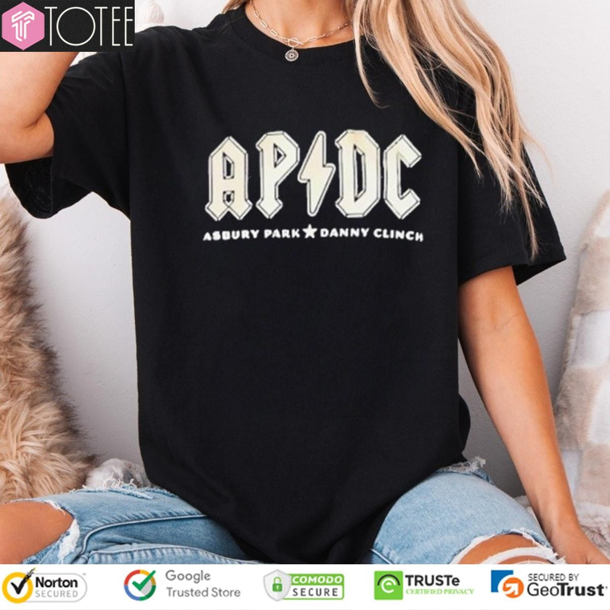 Ap Dc Asbury Park Danny Clinch Parody Acdc T-shirt