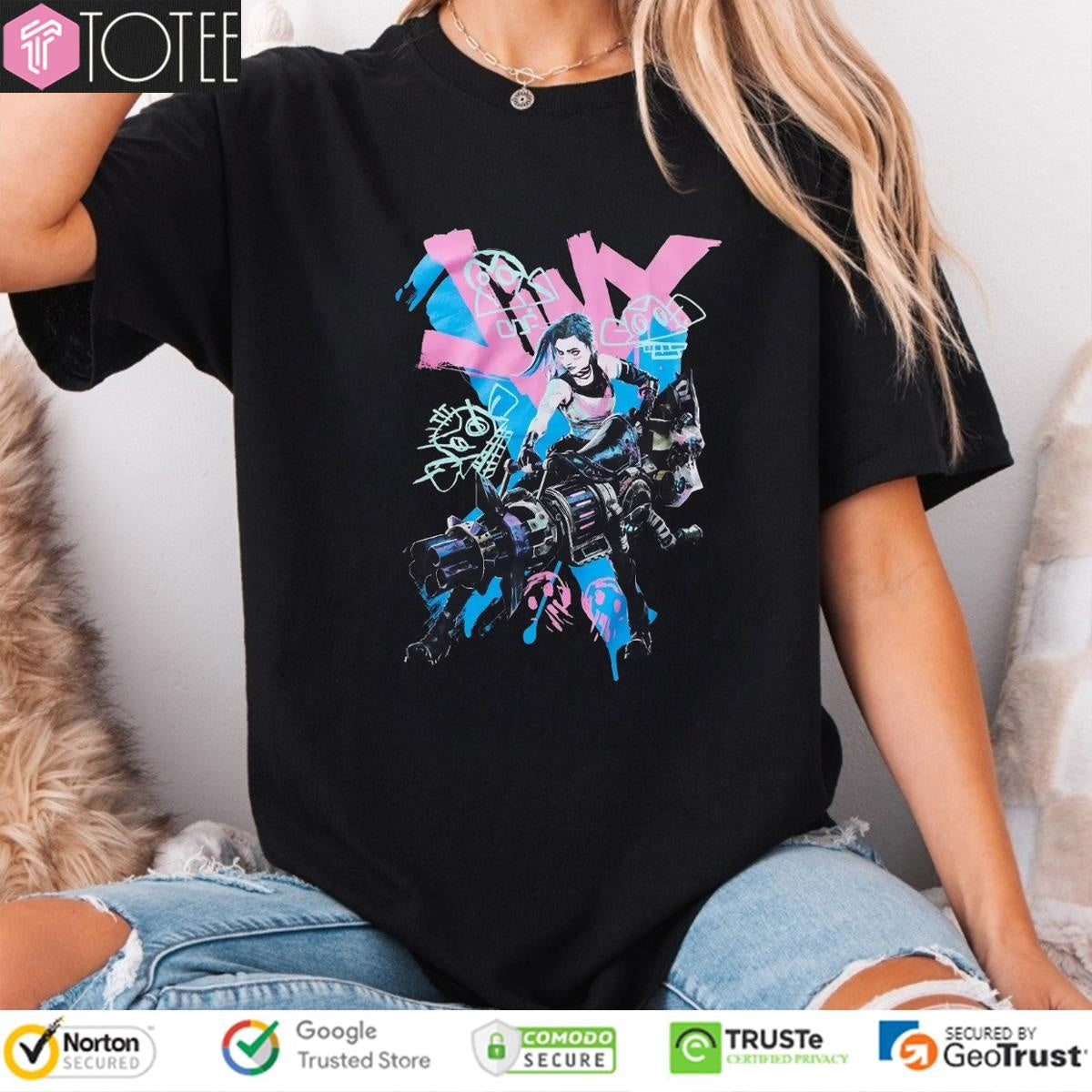 Arcane Jinx Graffiti Jumbo League Of Legends T-shirt