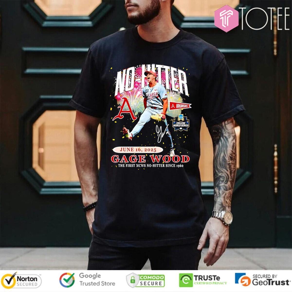 Arkansas Gage Wood The First Mcws No-Hitter Since 1960 Signature T-shirt