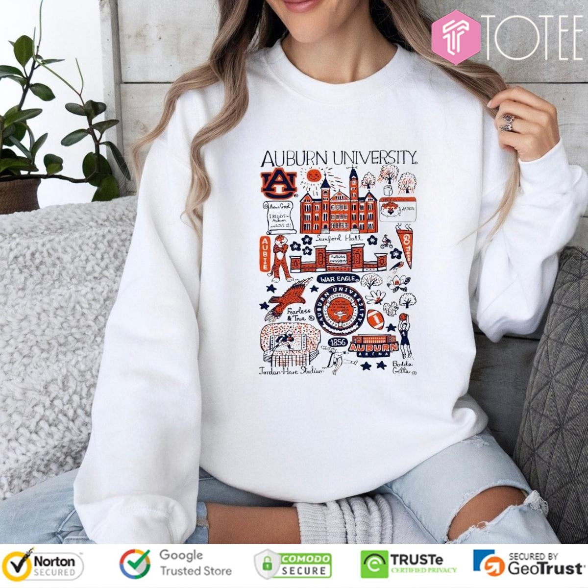 Auburn University Tigers Art Illustration T-shirt