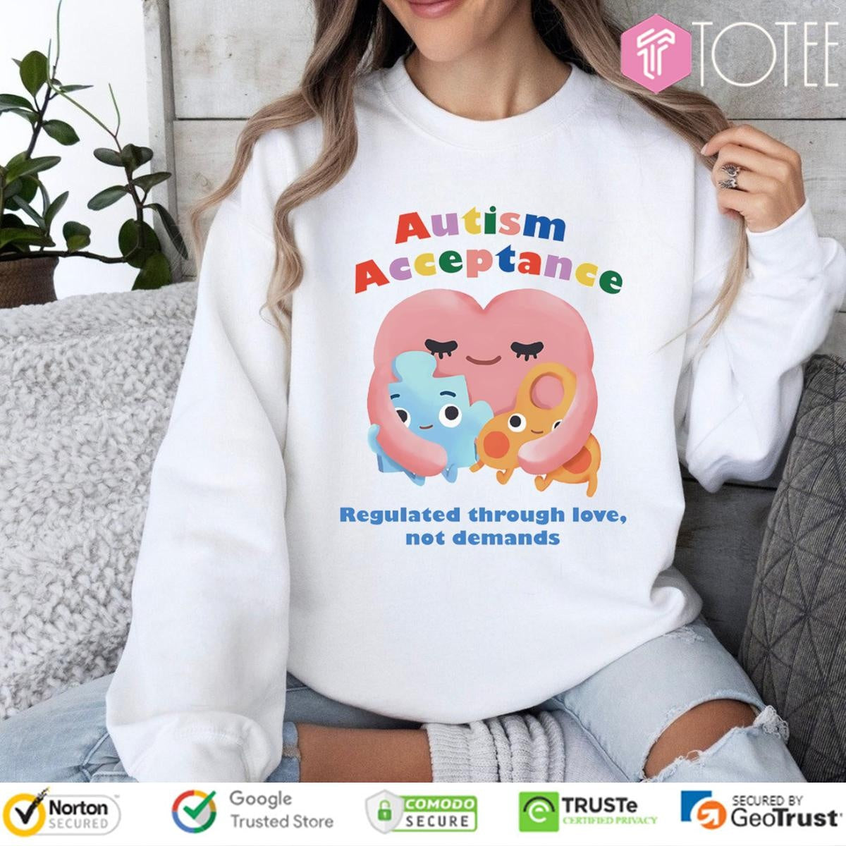 Autism Acceptance Regulated Through Love Not Demands T-shirt