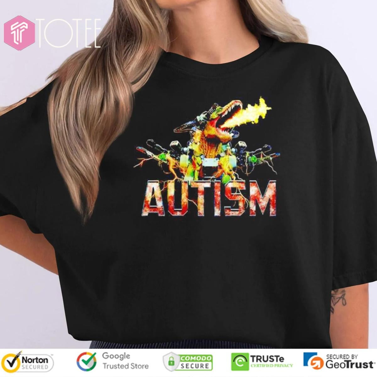 Autism T-Rex Dinosaur Gun T-shirt