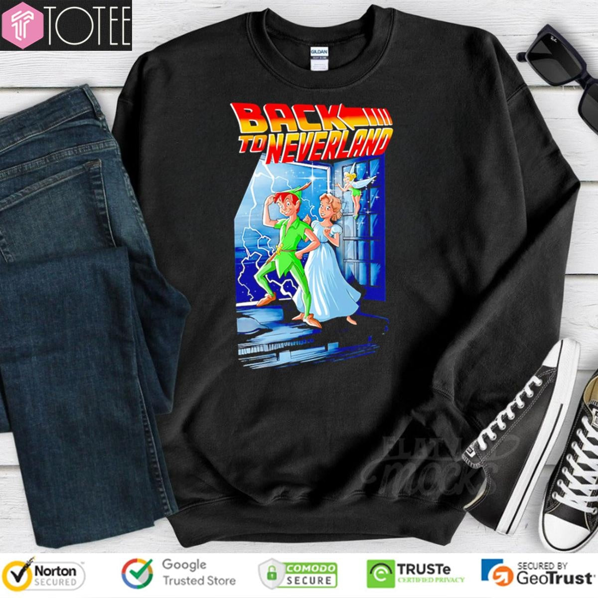 Back To Neverland Parody Disney Peter Pan Wendy Darling Tinker Bell T-shirt