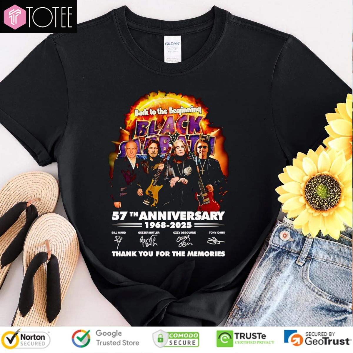 Back To The Beginning Black Sabbath 57Th Anniversary 1968-2025 Signatures T-shirt
